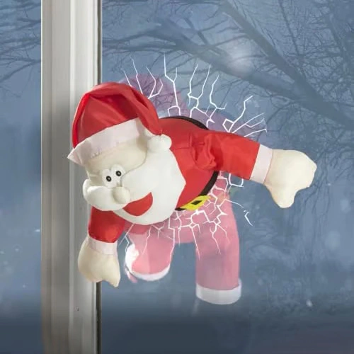 Crashing Santa Window Decoration