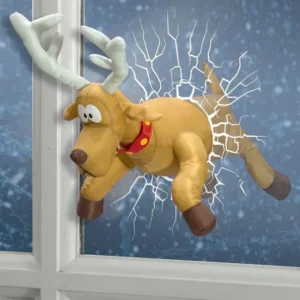 Crashing Santa Window Decoration