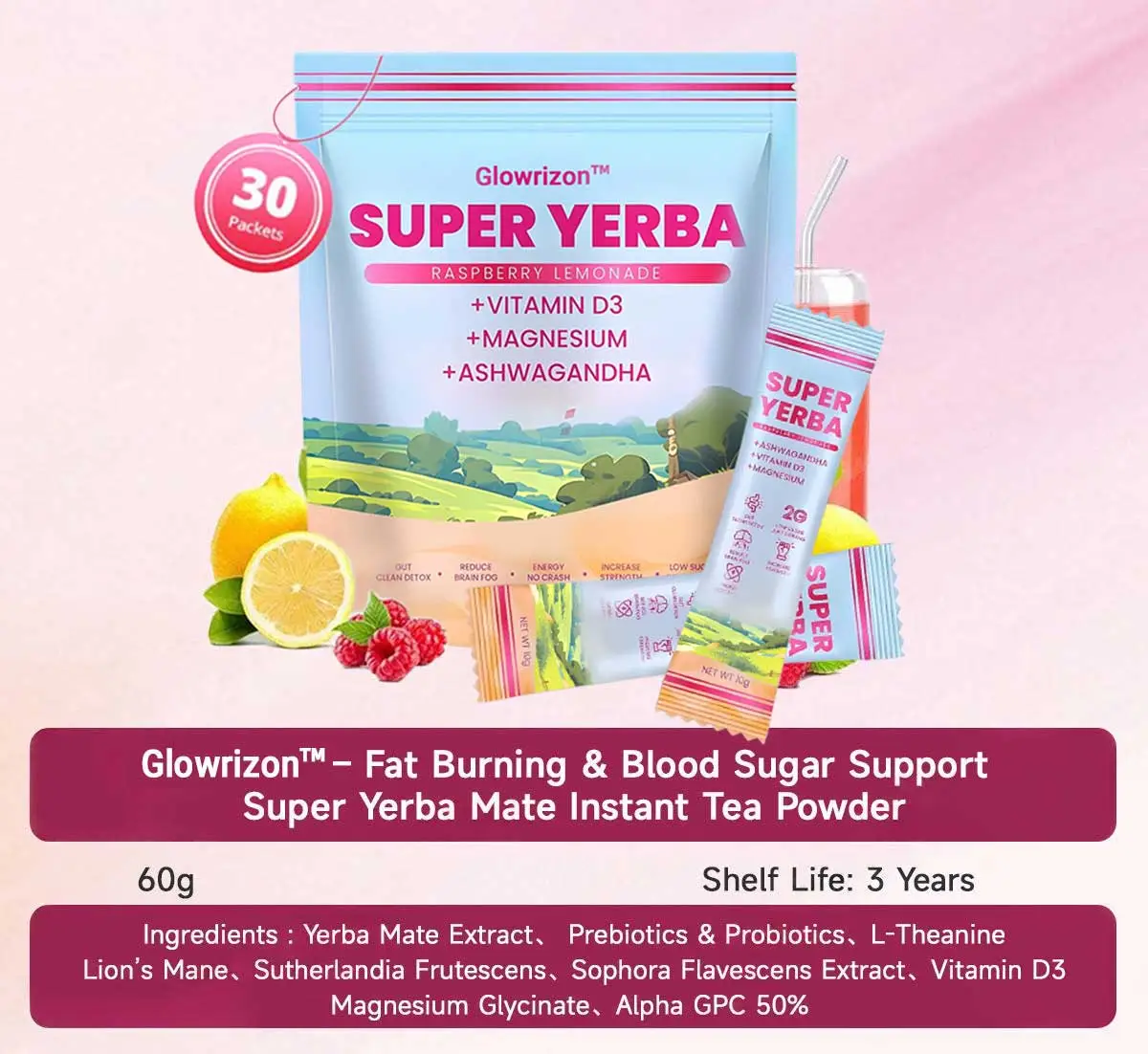 Blood Sugar Support Super Yerba Mate Instant Tea Powder - Image 15