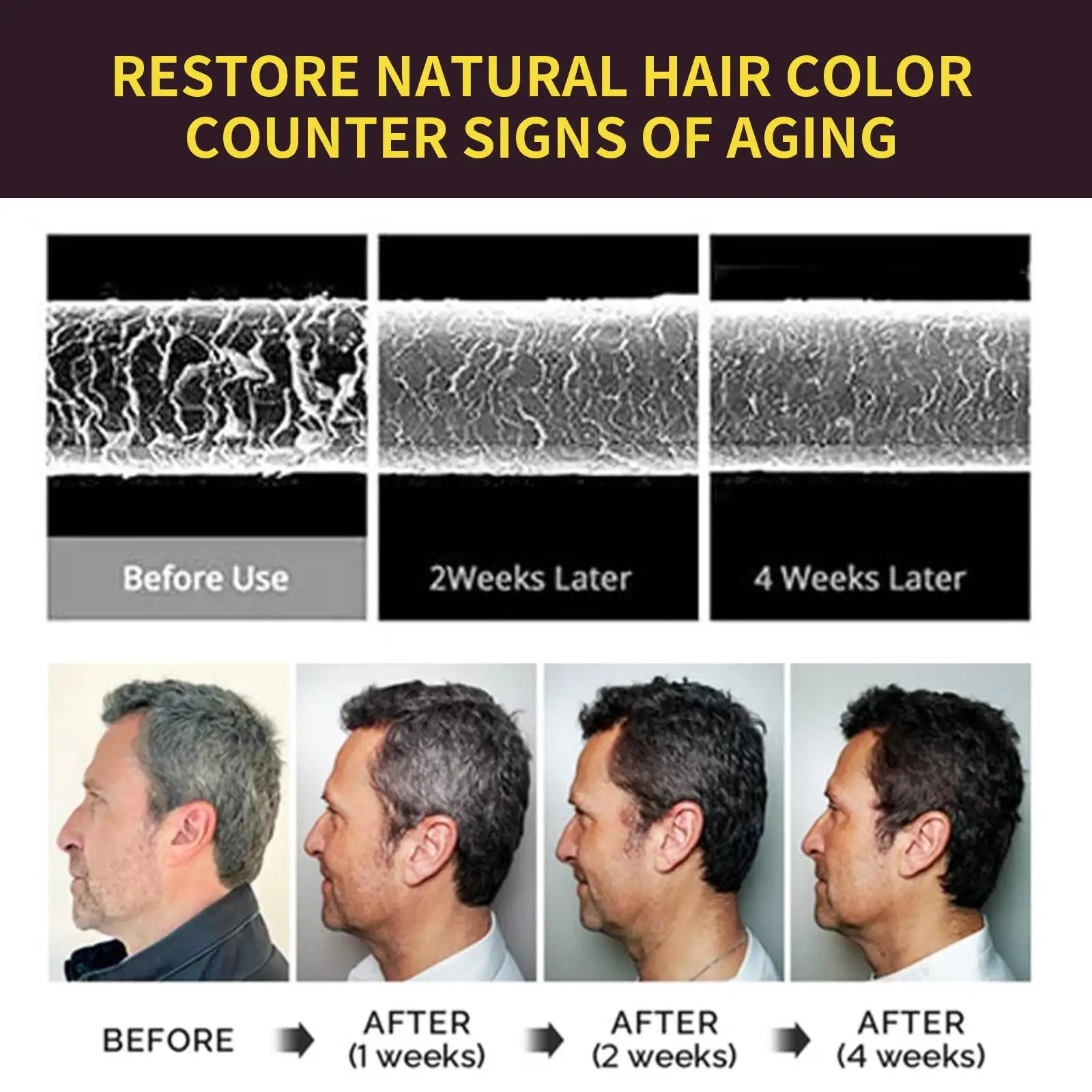 3-in-1 Black Hair Dye Shampoo - Image 2