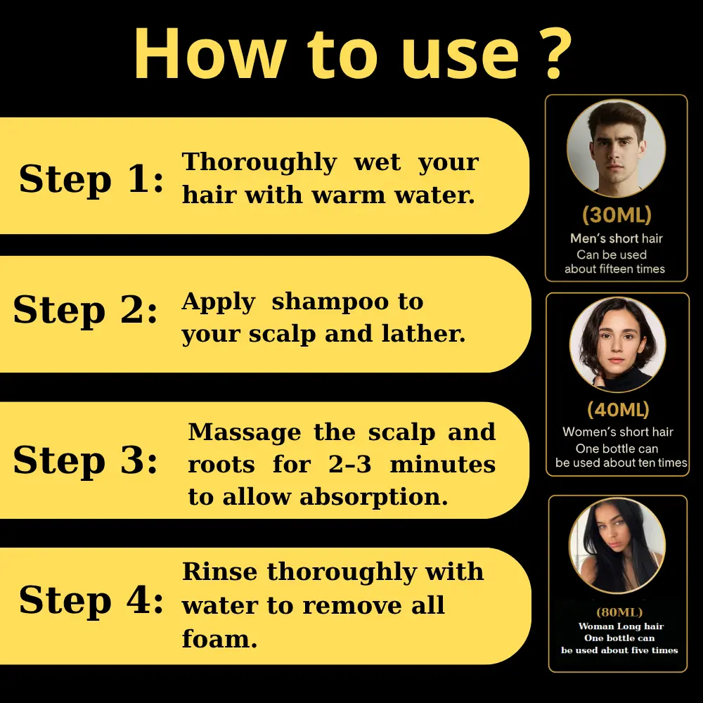 3-in-1 Black Hair Dye Shampoo - Image 3