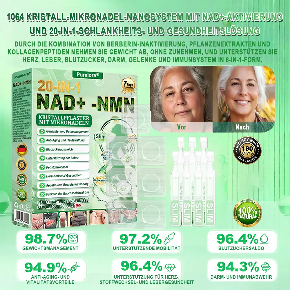 🔥 Neu eingetroffen | 1064 Crystal Microneedle Nano-System mit NAD⁺-Aktivierung & 20-in-1 Slim- & Healthy-Patch-Lösung - Image 3