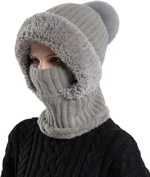 🧣 Women's Knit Beanie Hat Scarf Mask Set — Stay Warm & Stylish This Winter! ❄️ - Image 3